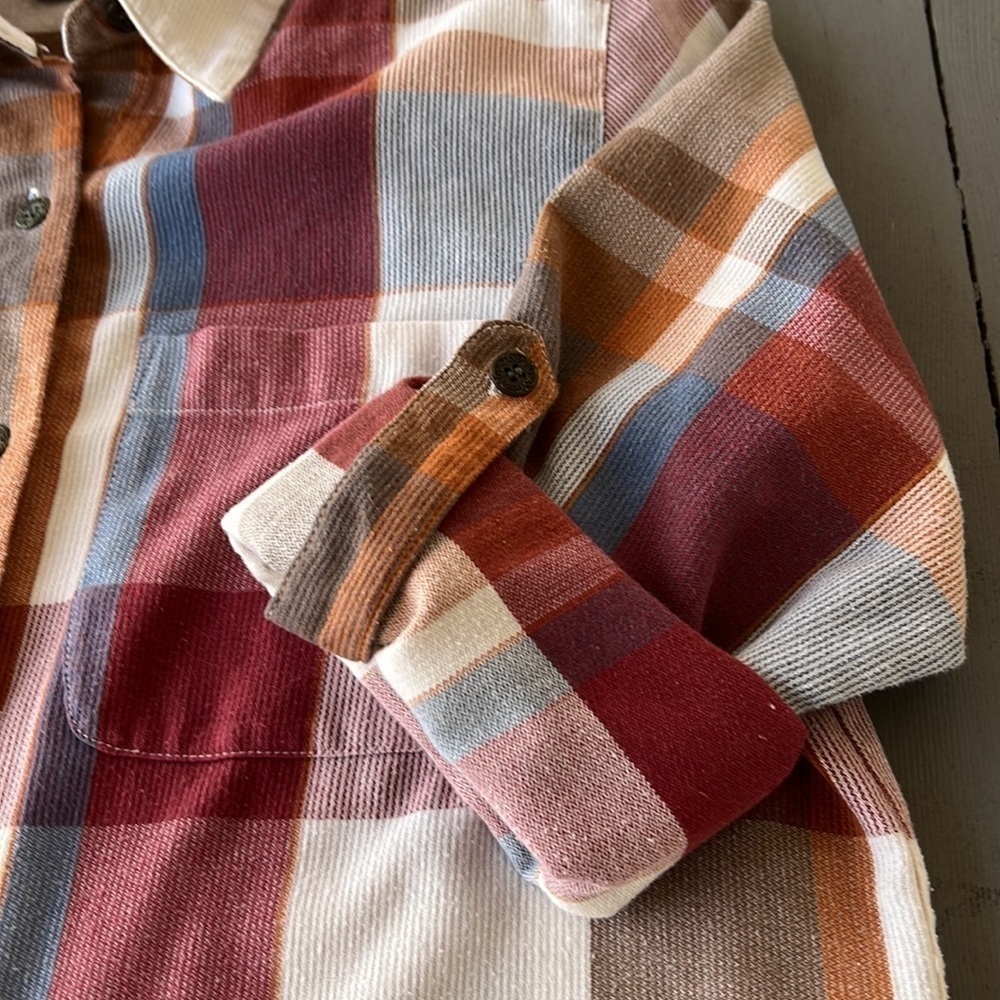 Vintage Alfred Dunner Plaid Button Down Shirt Roll Tab Lightweight Shacket - Picture 8 of 12